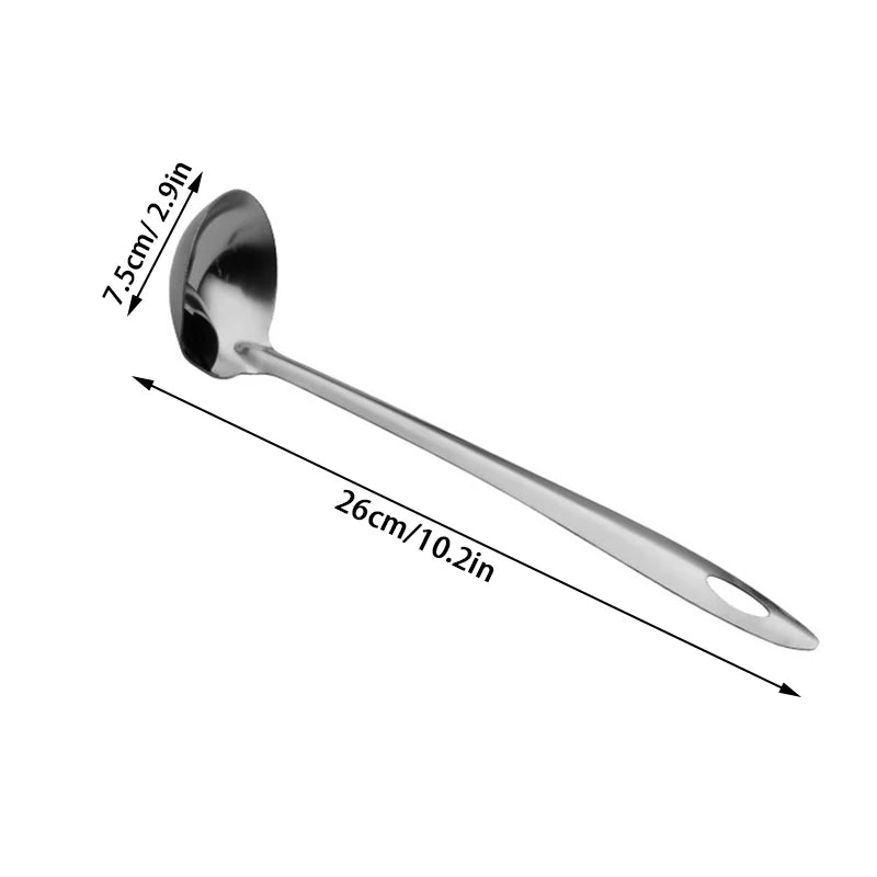 Stainless Steel Soup Fat Oil Separator Ladles Skimmer Spoon Soup Colander for Kitchen with Heat Insulation Anti-Scalding