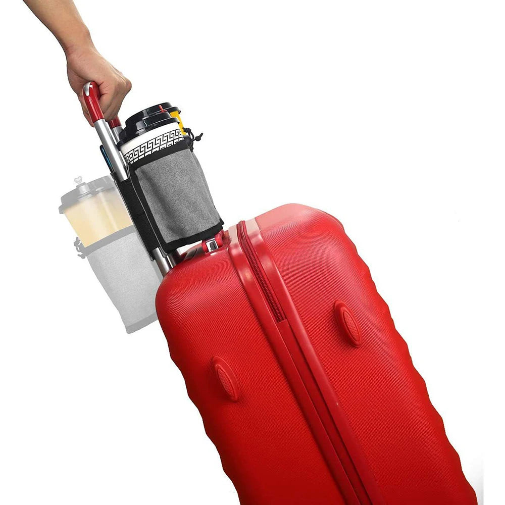 Travel Luggage Cup Holder Durable Free Hand Suitcase Drink Bag Travel Milk Tea Coffee Mugs Holder Fits All Suitcase Handles