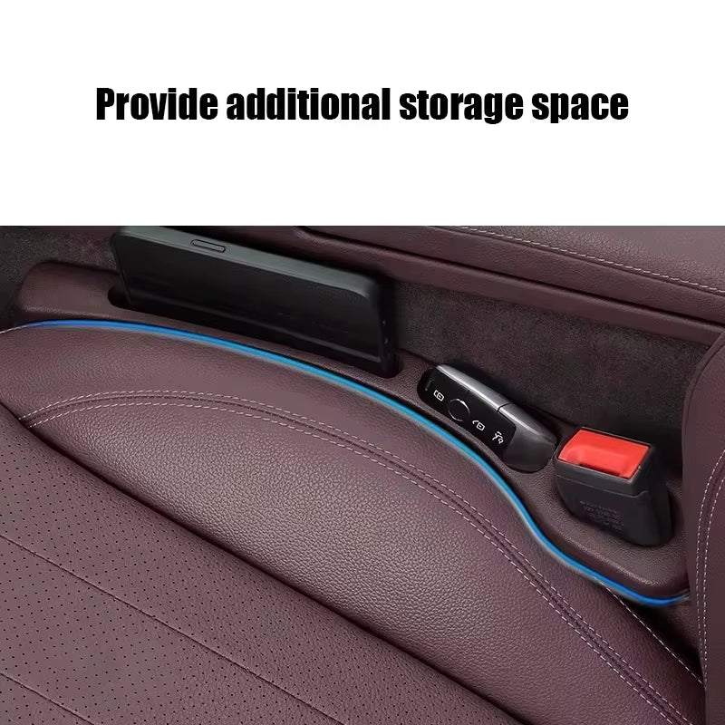 2Pcs Car Seat Gap Filler Organizer Waterproof Car Seat Gap Plug Strip with 2 Grooves Seat Gap Storage Auto Interior Accessories