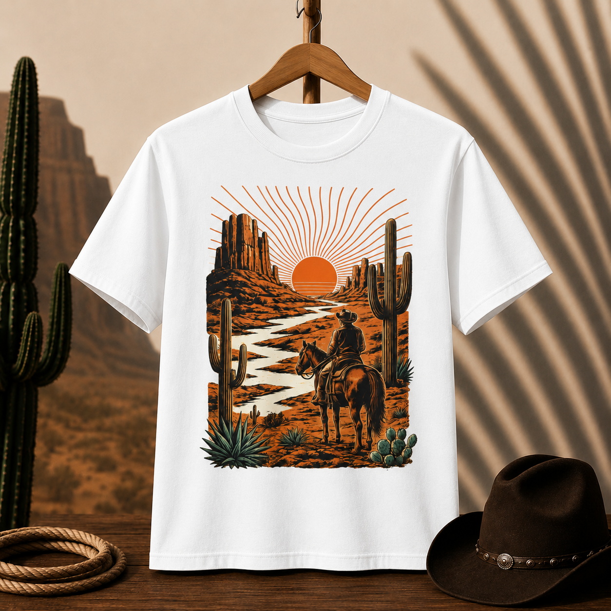 Western Sunset Cowboy T-Shirt