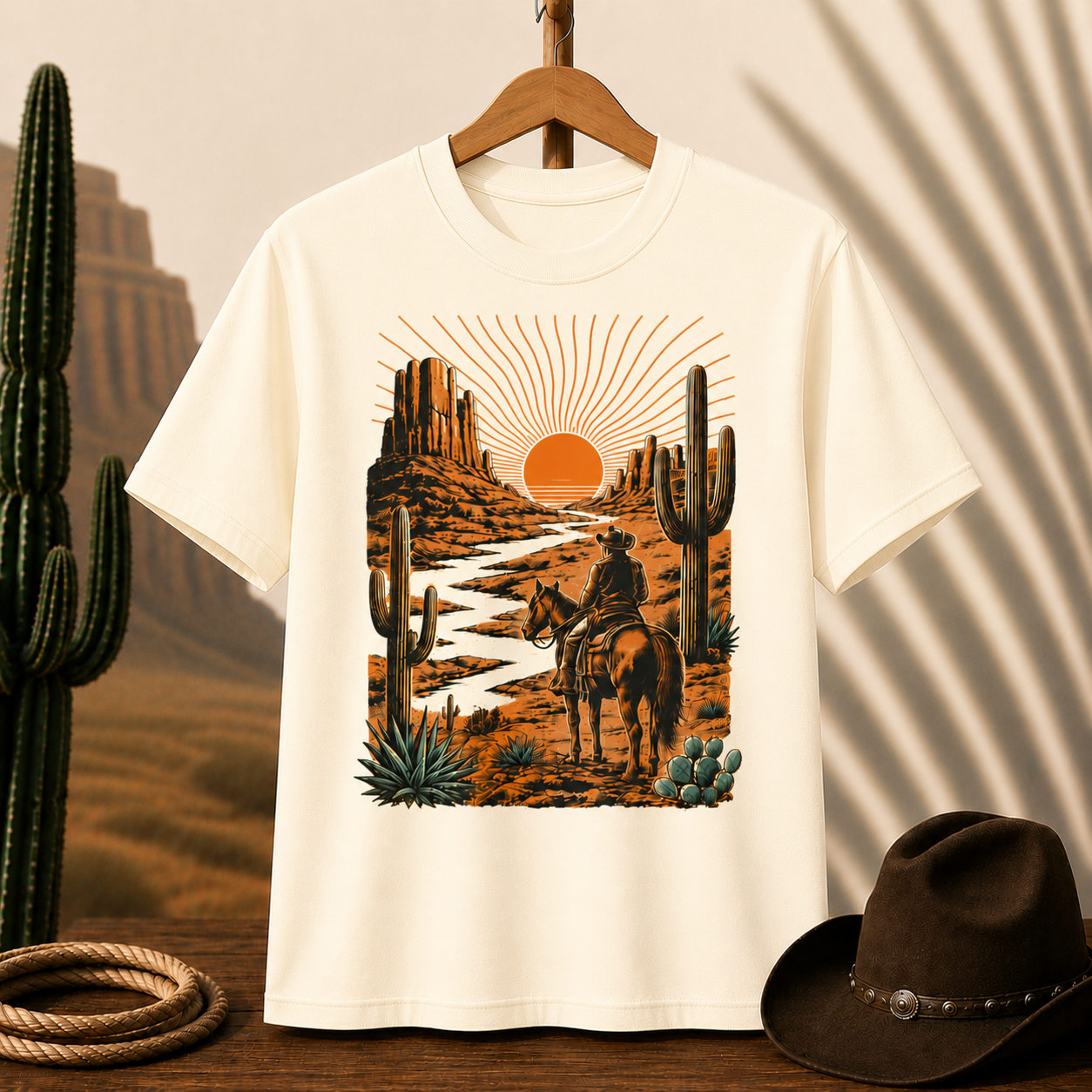 Western Sunset Cowboy T-Shirt