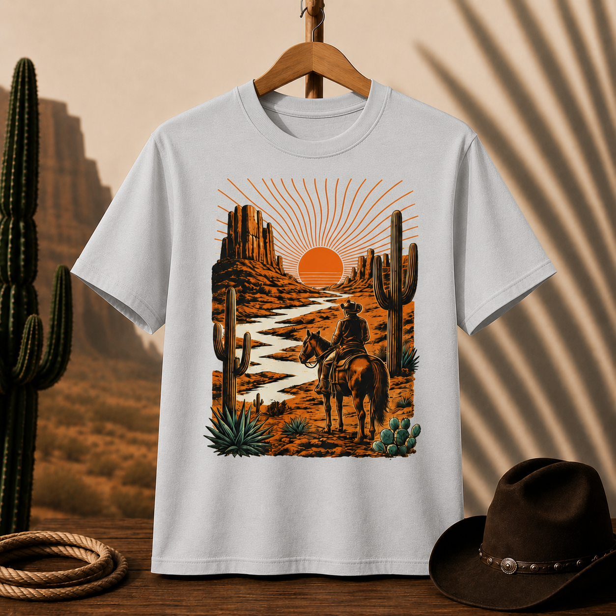 Western Sunset Cowboy T-Shirt