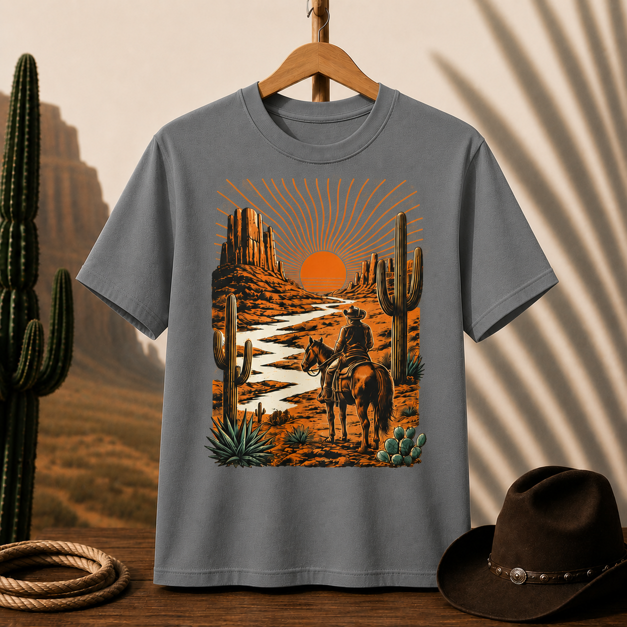 Western Sunset Cowboy T-Shirt