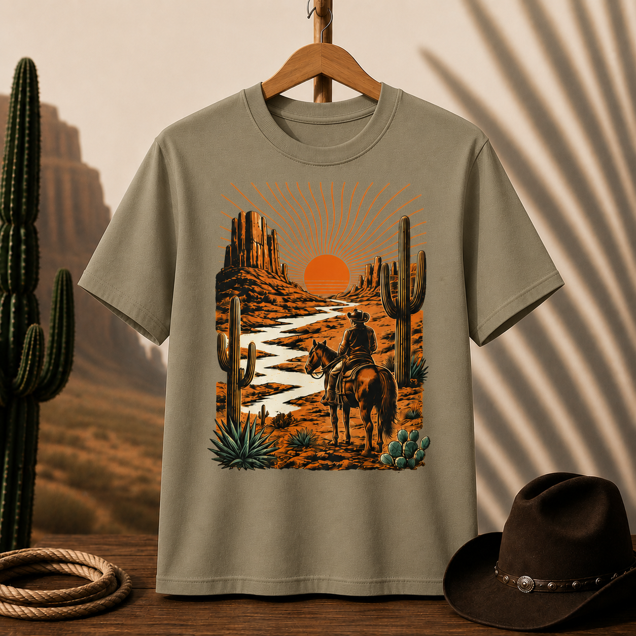 Western Sunset Cowboy T-Shirt