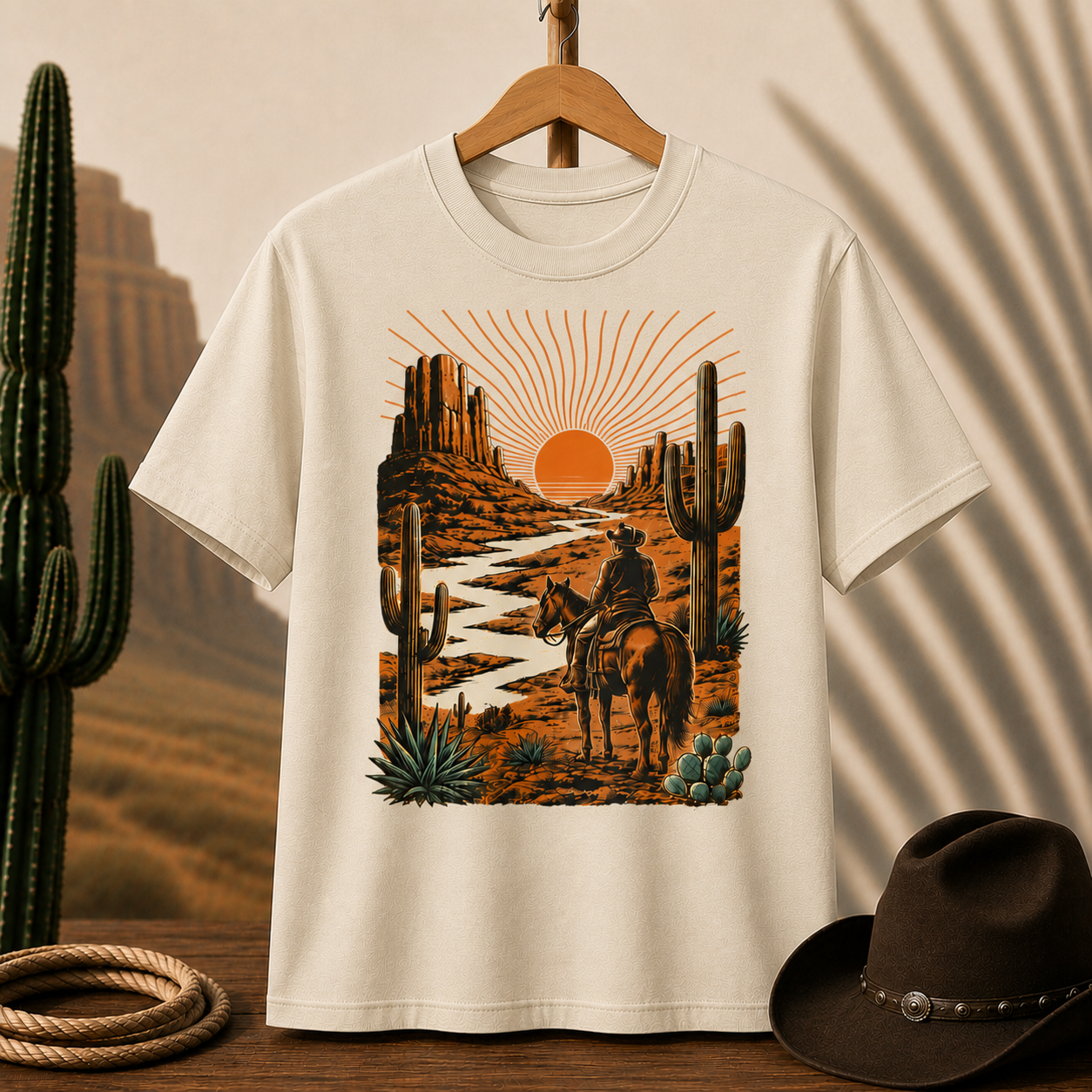 Western Sunset Cowboy T-Shirt