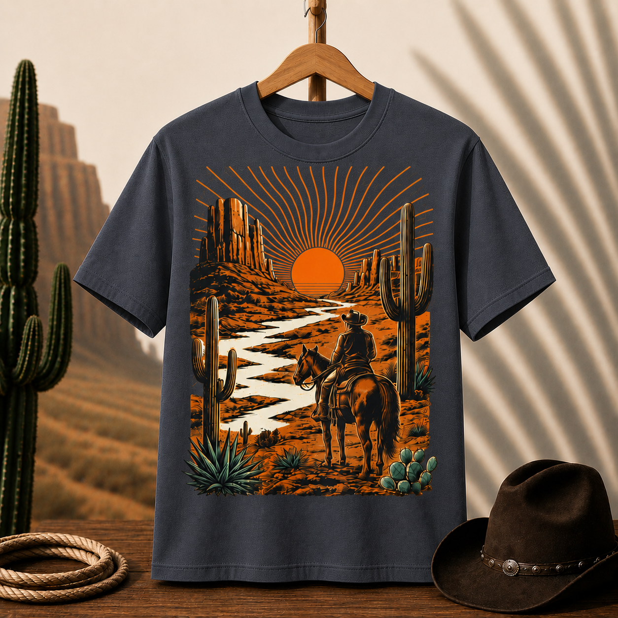 Western Sunset Cowboy T-Shirt