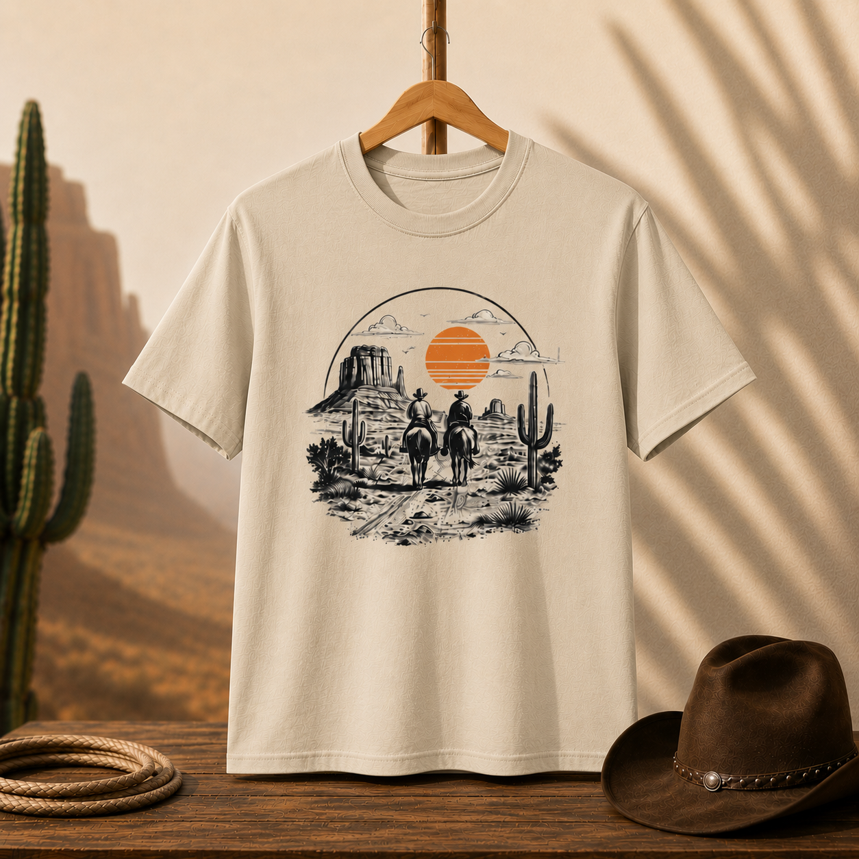 Western Sunset Cowboy T-Shirt