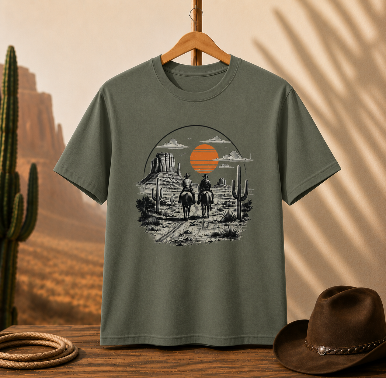 Western Sunset Cowboy T-Shirt