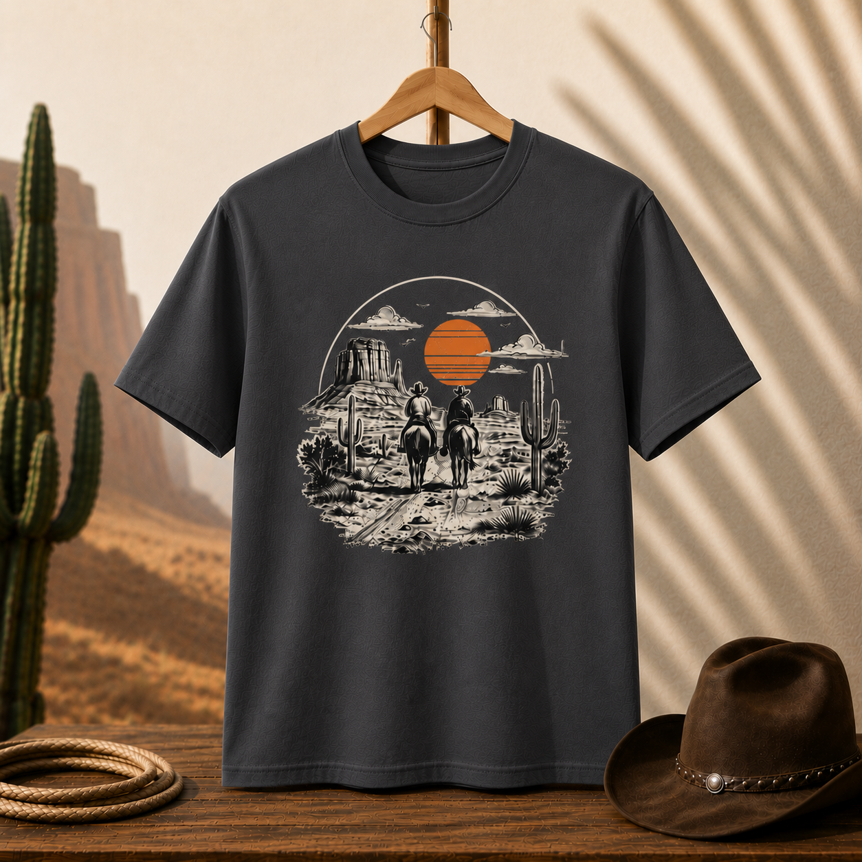 Western Sunset Cowboy T-Shirt