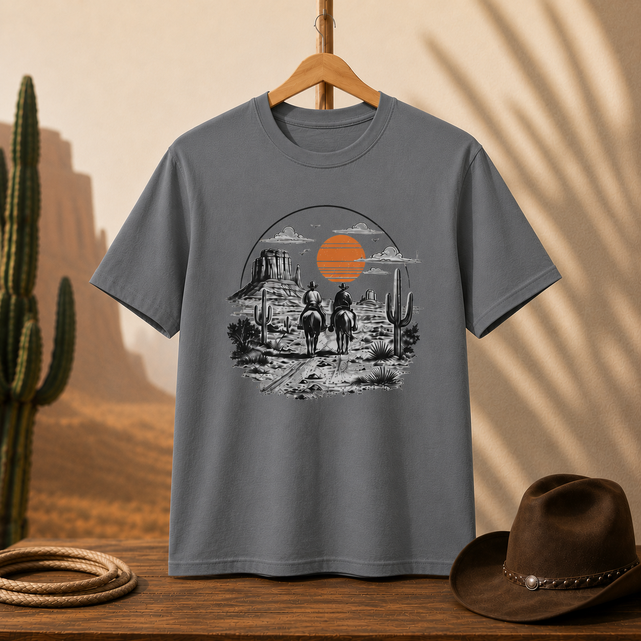 Western Sunset Cowboy T-Shirt