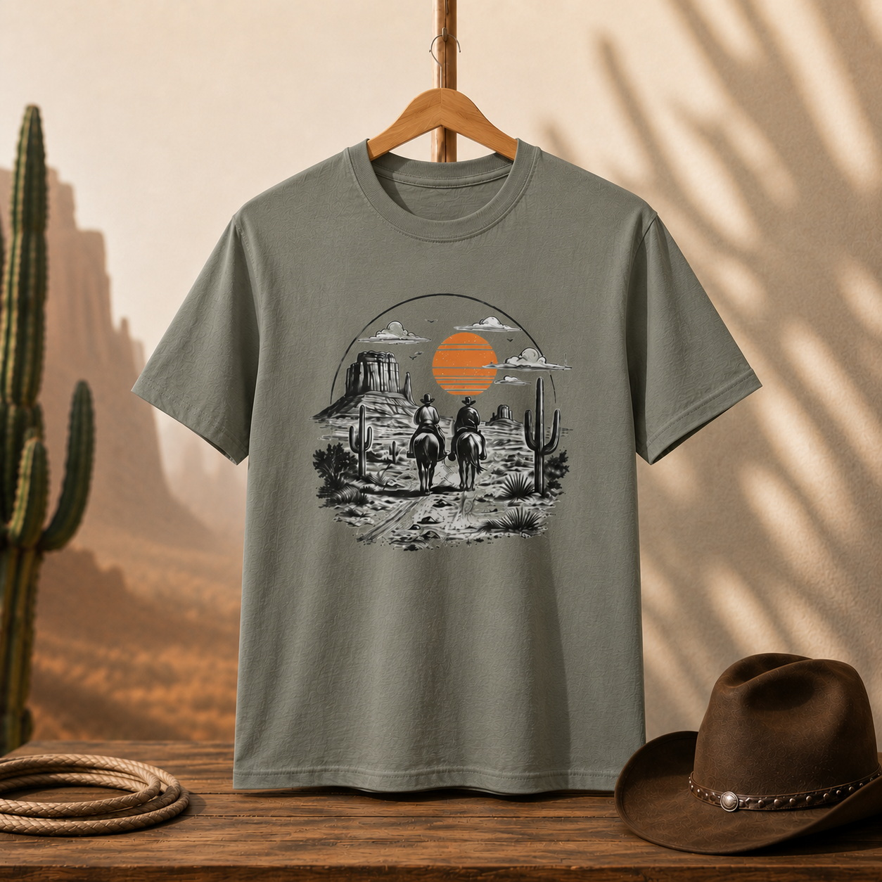 Western Sunset Cowboy T-Shirt