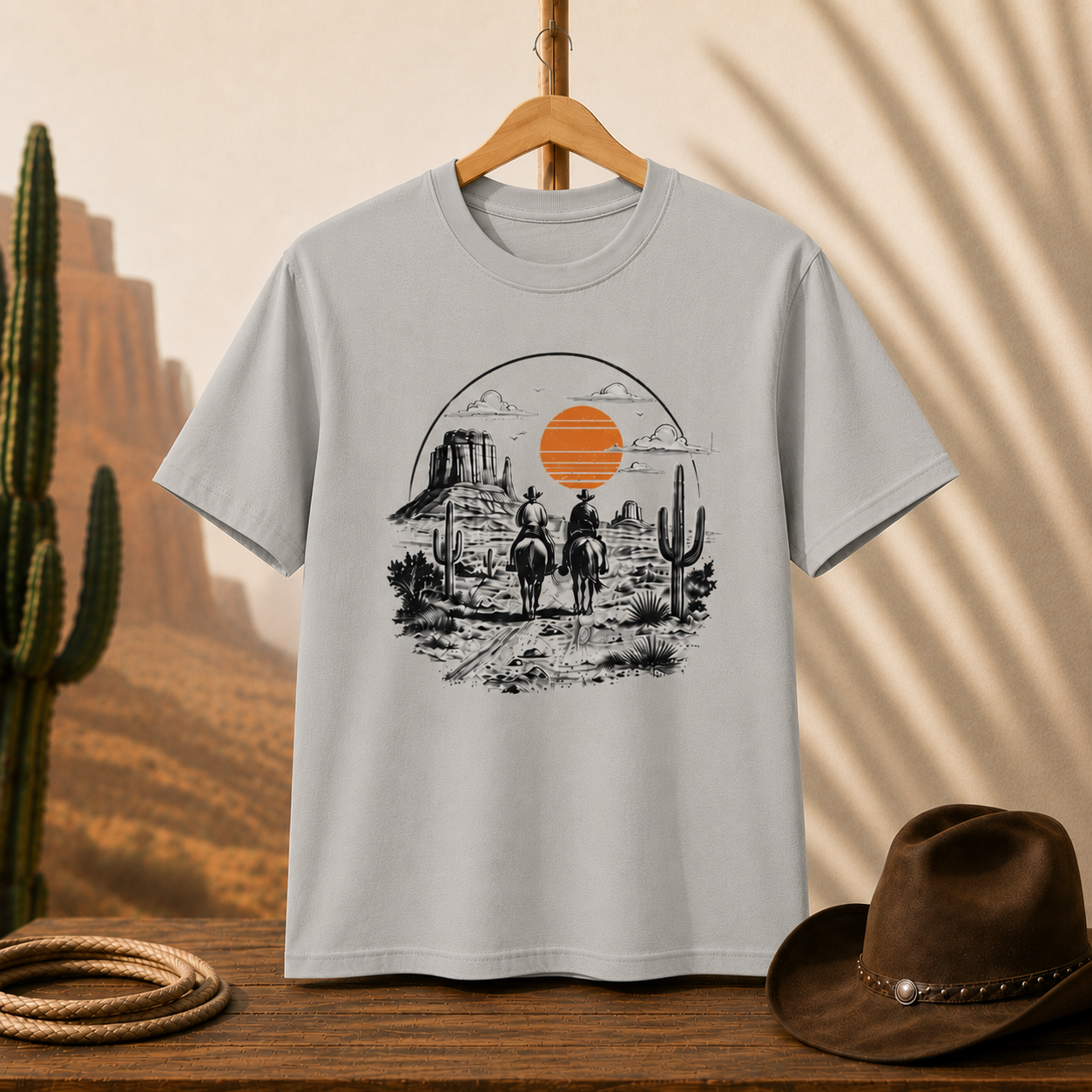 Western Sunset Cowboy T-Shirt