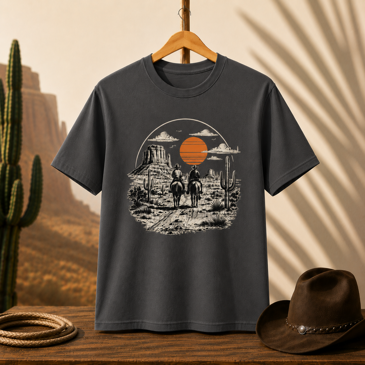 Western Sunset Cowboy T-Shirt