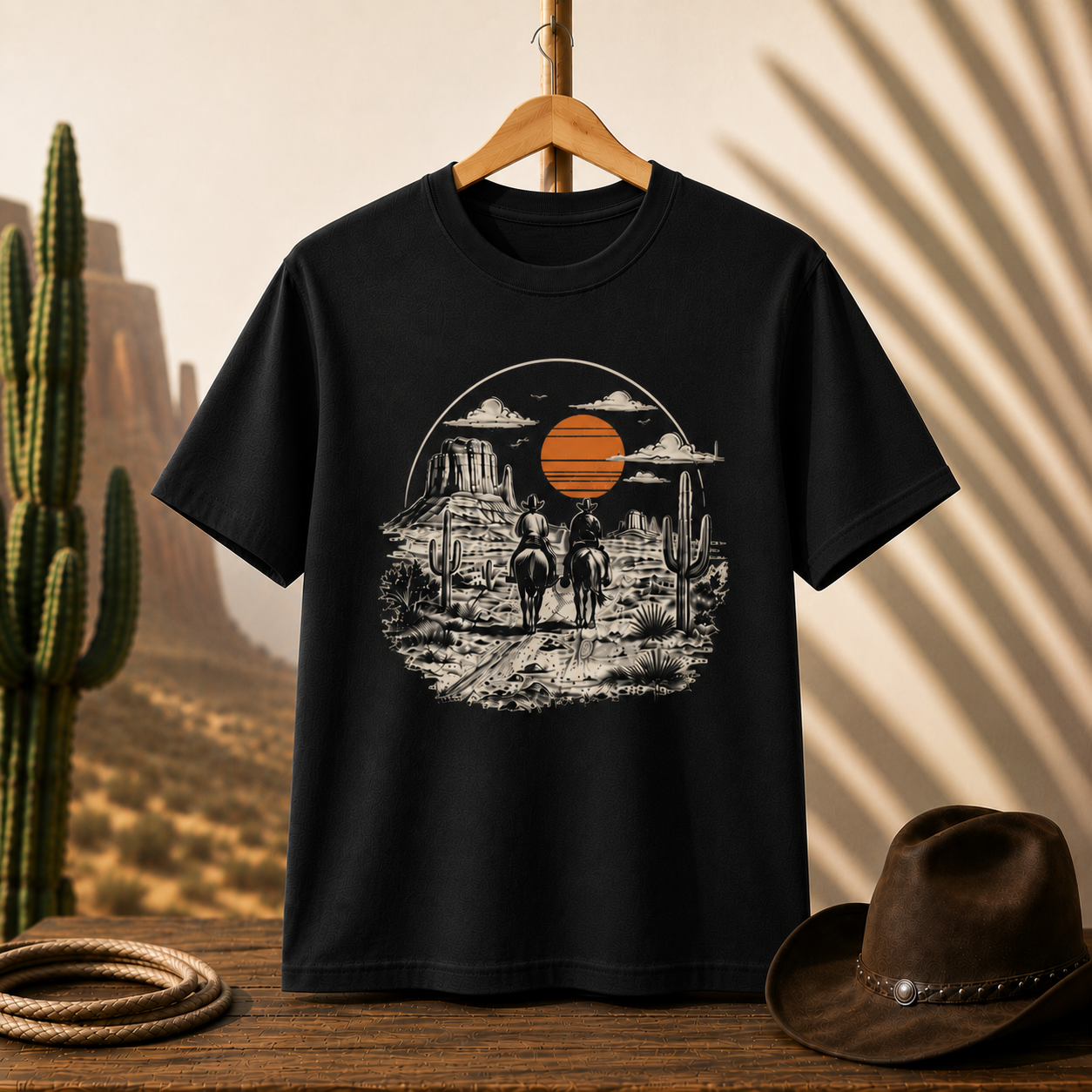 Western Sunset Cowboy T-Shirt