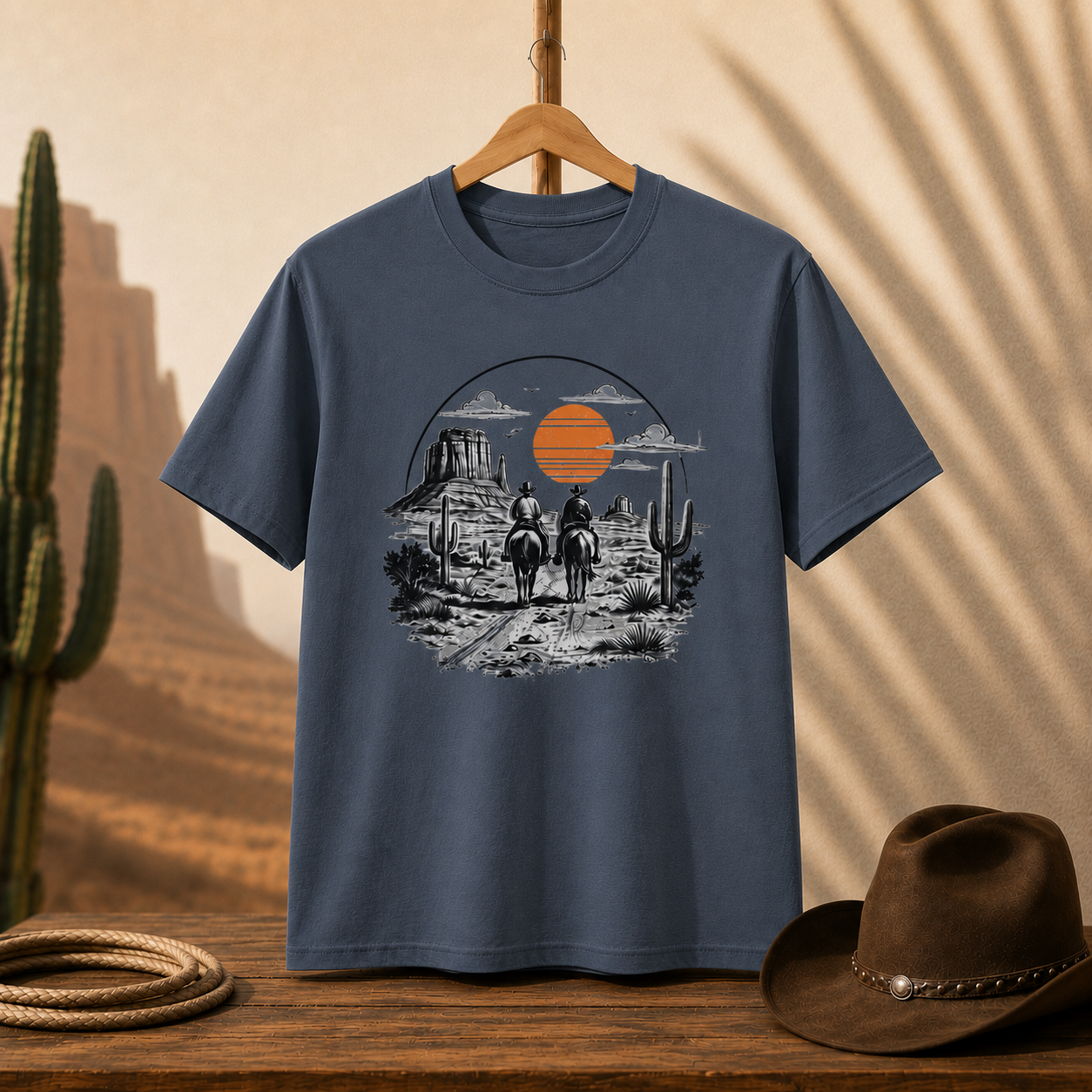 Western Sunset Cowboy T-Shirt