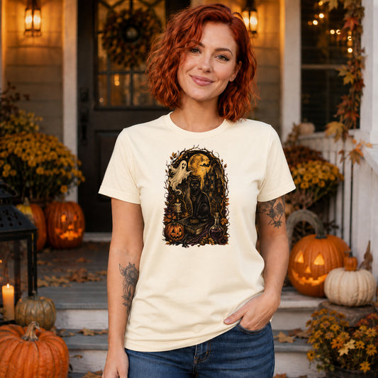 Victorian Moonlit Black Cat Tee