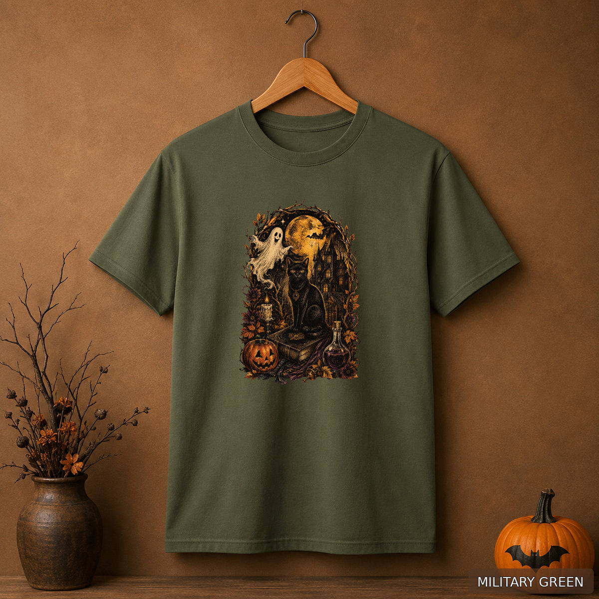 Victorian Moonlit Black Cat Tee