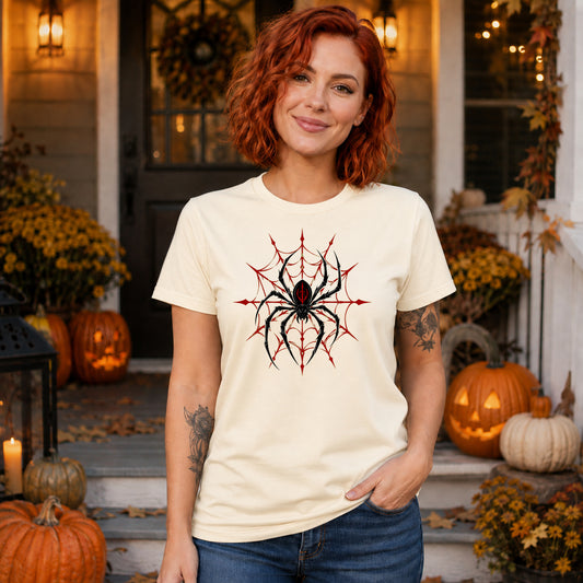 Gothic Crimson Spiderweb Tee