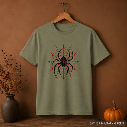 Gothic Crimson Spiderweb Tee