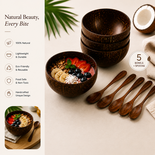 Natural Coconut Bowl Set