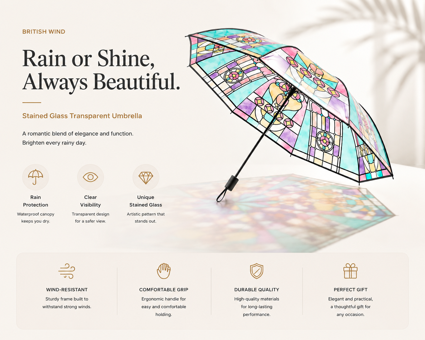 Artistic Transparent Umbrella