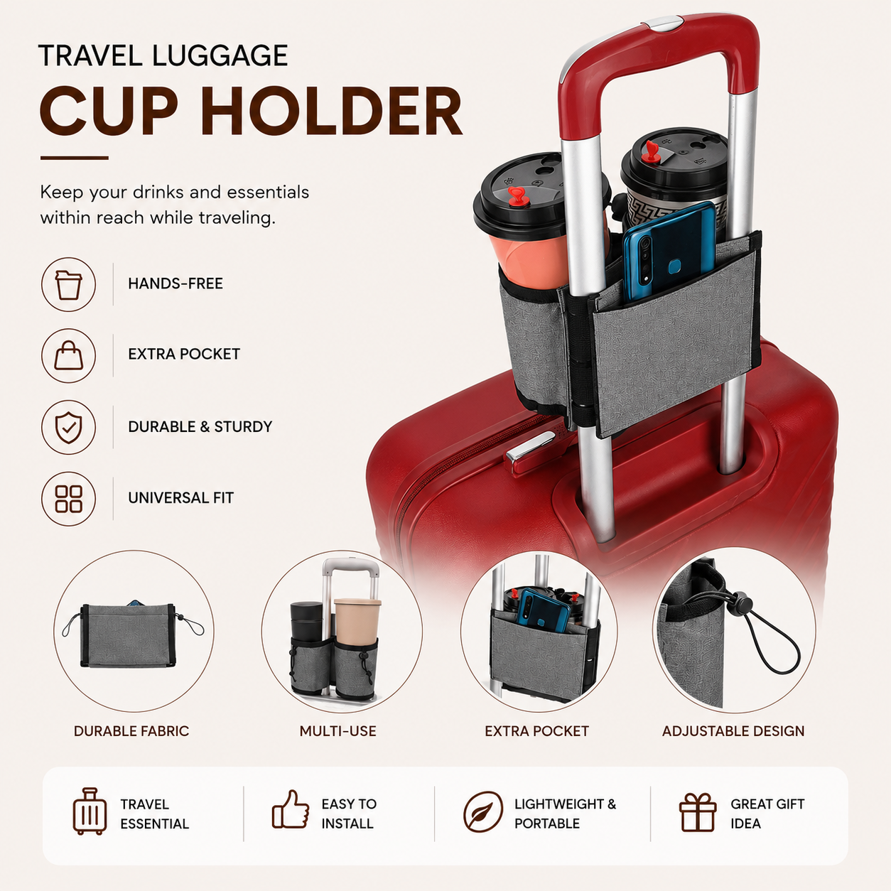 Travel Cup Holder Bag