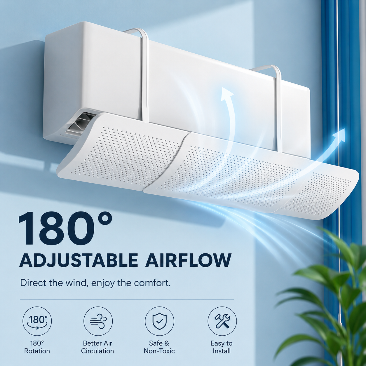 Adjustable AC Wind Deflector