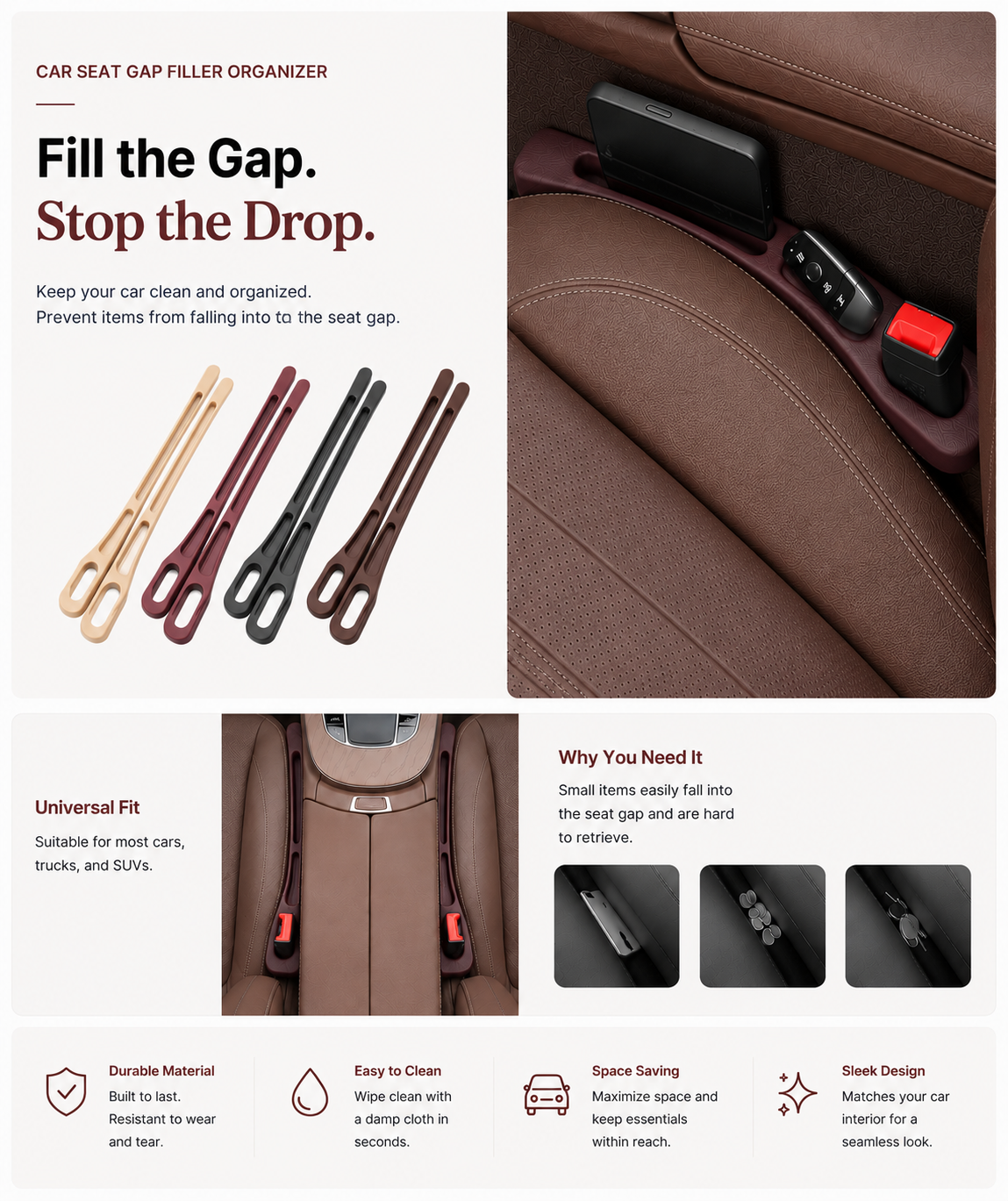 Car Seat Gap Organizer