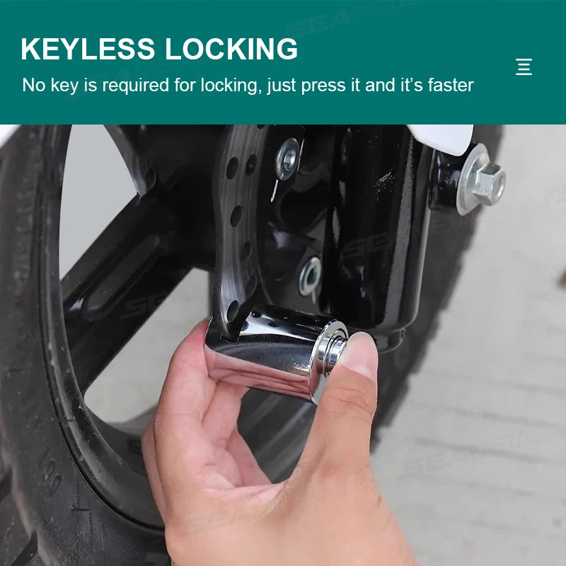 SEAMETAL Compact Motorcycle Disc Lock Anti-Rust Waterproof Alloy Keyless Press Brake Disc Lock for Scooter/Bicycle anti Theft