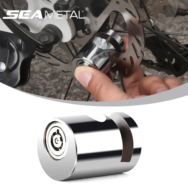 SEAMETAL Compact Motorcycle Disc Lock Anti-Rust Waterproof Alloy Keyless Press Brake Disc Lock for Scooter/Bicycle anti Theft