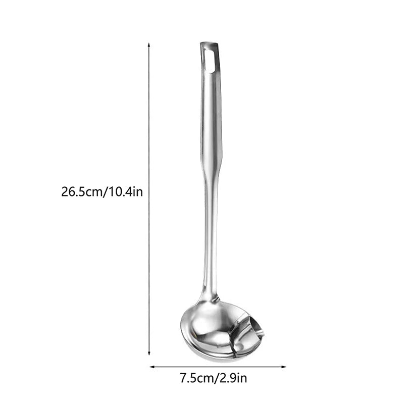Stainless Steel Soup Fat Oil Separator Ladles Skimmer Spoon Soup Colander for Kitchen with Heat Insulation Anti-Scalding