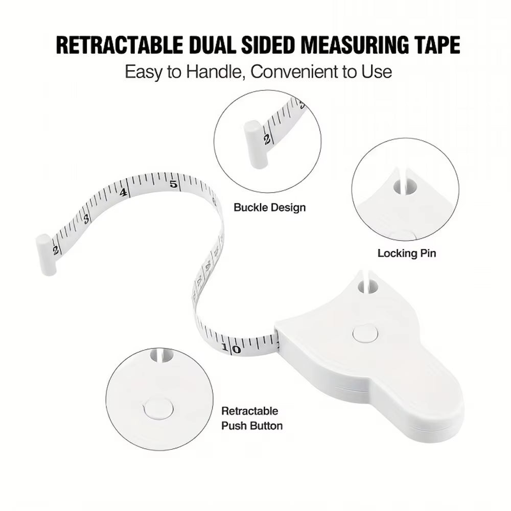 Portable Automatic Telescopic Tape Circumference Sewing Tailor Dressmaking Measure Ruler Meter Film for Waist Chest Legs